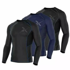 Mens Compression Armour Base Layer Top Long Sleeve Thermal Gym Sports Shirts UK