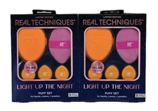 2 x Real Techniques Light Up The Night Limited Edition Makeup Puff Set $38 Value
