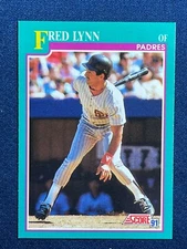 1991 SCORE #554 FRED LYNN (SAN DIEGO PADRES) BASEBALL CARD