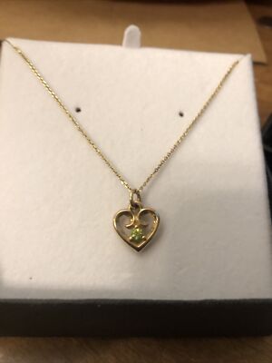Avery Remembrance Heart Birthstone 585/14ktPendant &14Kt Gold chain*(not Avery*)