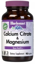 Bluebonnet Calcium Citrate & Magnesium 90 Caplets