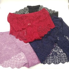 4 Womens Floral Sheer Lace Pastel Colors Lightweight Underwear Panties