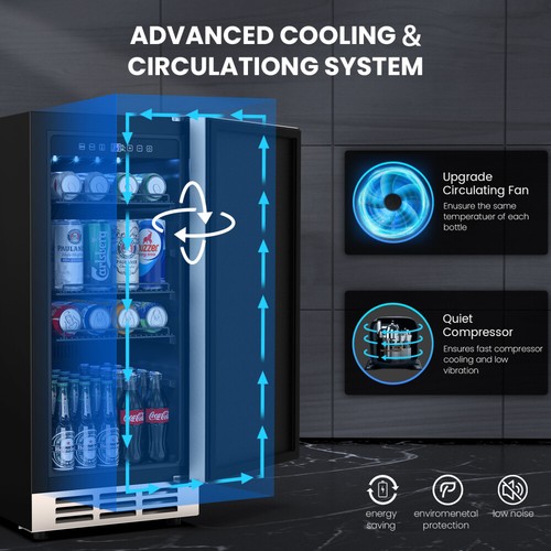 3.53 Cu.ft Beverage Refrigerator Foaming Door Outdoor 76 Cans Built-in Fridge - Picture 4 of 9