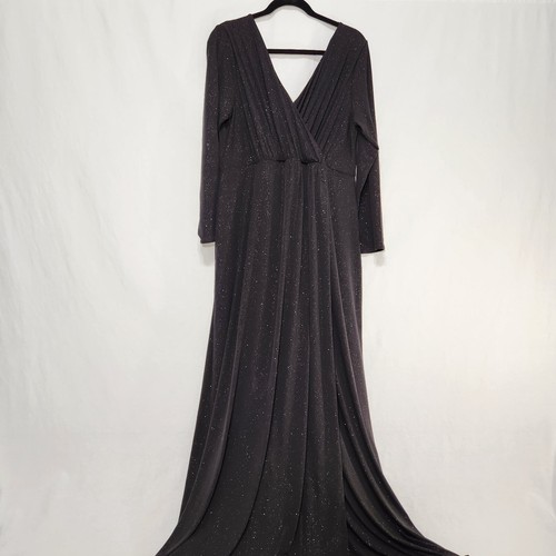 TIFFANY ROSE Maternity Isabella Glitter Black Surplice Dress Size 5 USA 12/14.