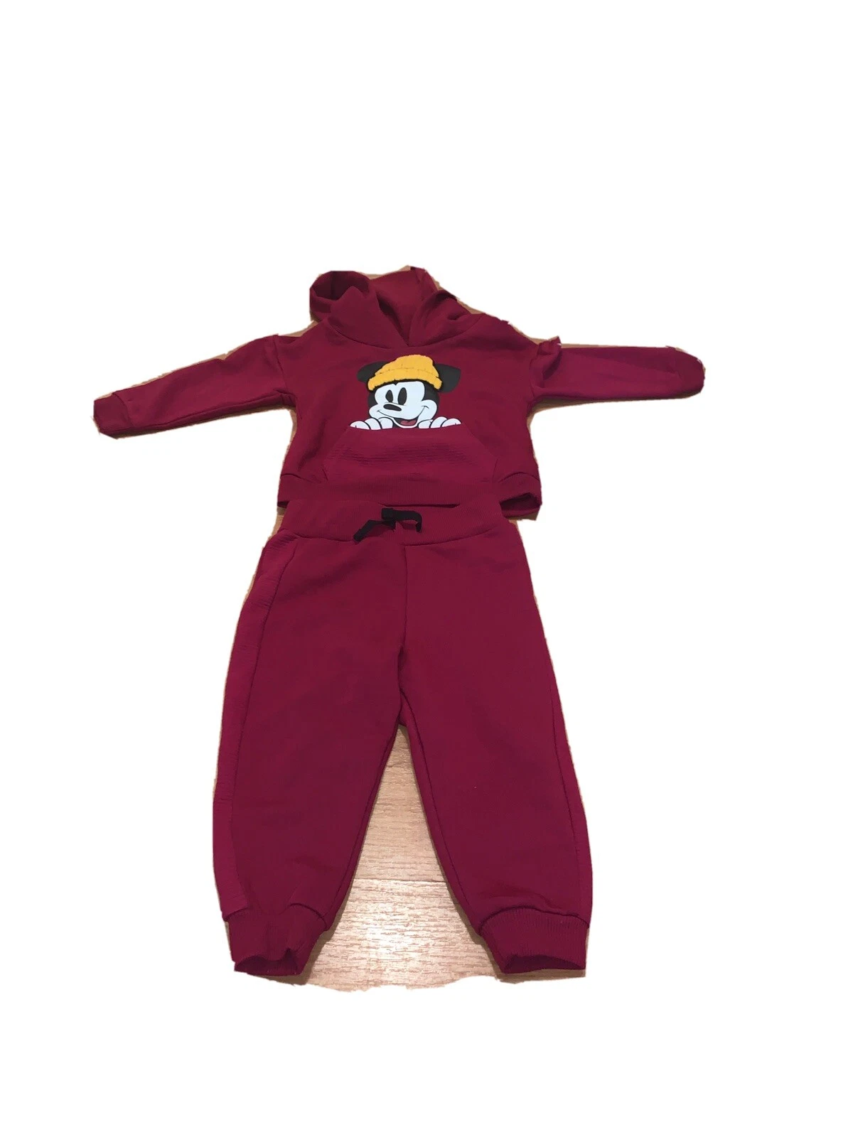 2 Piece Disney Mickey Mouse Baby Boy Girl Pink Jogging Track Suit Size 18 Months