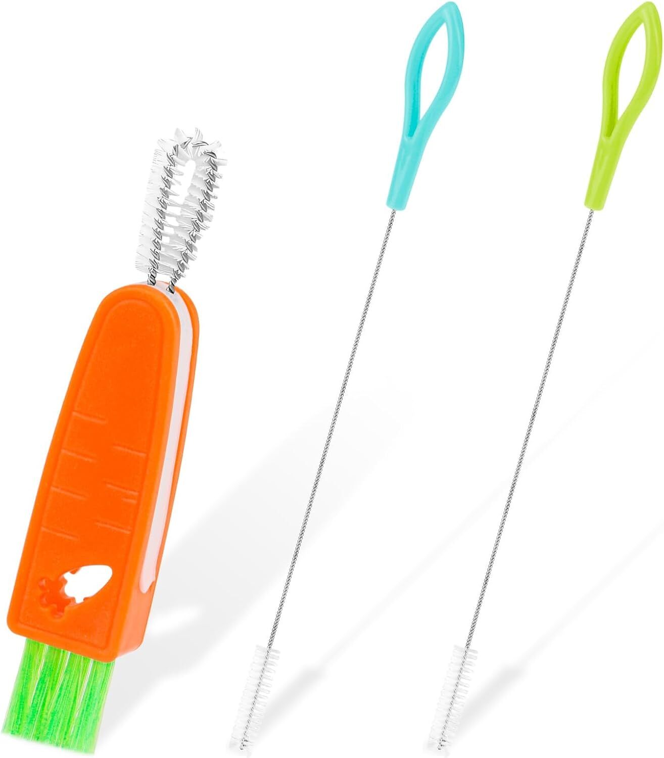 3PCS Tumbler Lid Cleaning Brush, 3 in 1 Gap Blue and Green