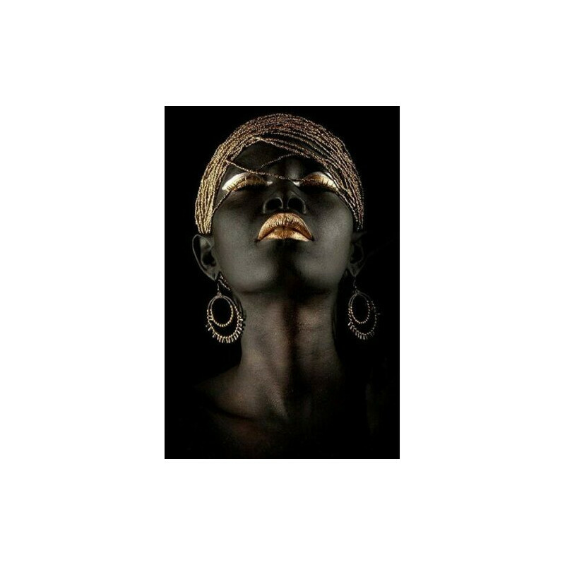 Toile tableaux portrait femme africaine 50x70 cm finition premium d'art africain