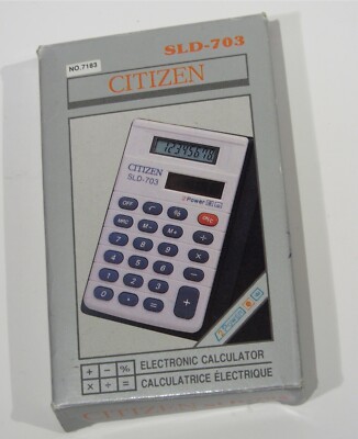 CITIZEN SLD 703 SOLAR LCD POCKET CALCULATOR TASCHENRECHNER VINTAGE OVP
