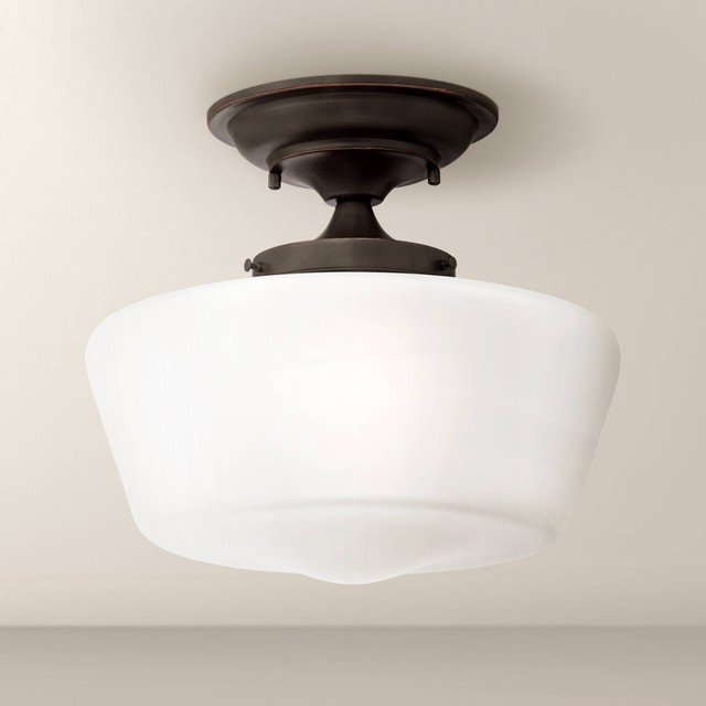 Portfolio Biscayne Semi Flush Bronze Ceiling Fixture Light Ceiling
