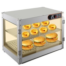 Warmhaltevitrine 2 Etagen Heiße Theke Speisenwärmer Warmhaltetheke 800W 30-85°C!