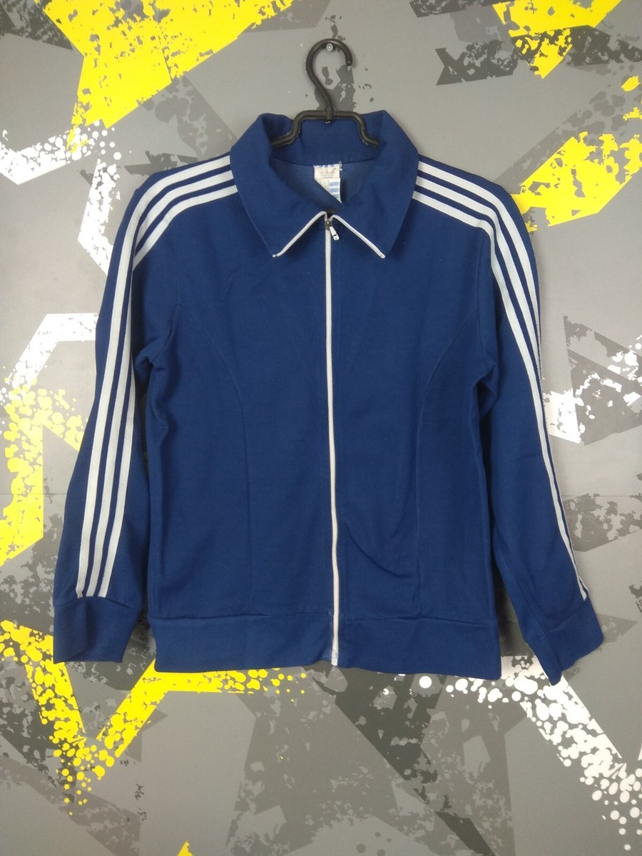 Adidas Vintage Jacket Jacket With Zipped Blue White 80s 90s