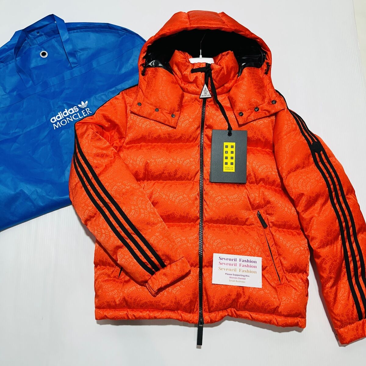 Moncler X Adidas Alpbach Down Jacket Men's 3/ L Orange Full Moncler X Adidas Alpbach Down Jacket Men's 3/ L Orange Full