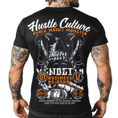 Vendetta Inc. Shirt Venom & Cash Herren schwarz S -5XL Urban Skull & Snake Look