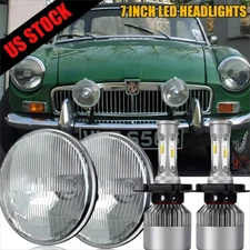 DOT 7 inch Round LED Headlights DRL High Low Beam 6000K For MG MGB 1969-1981