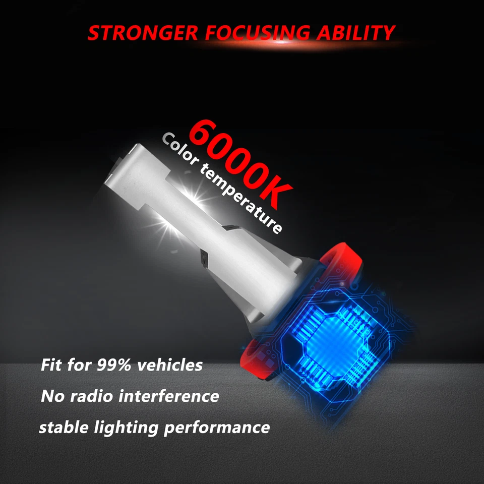 4xLED High/Low Beam Headlight Fog Light Bulb Kit for 2005-2019 Nissan Frontier — 第 4/4 张图片