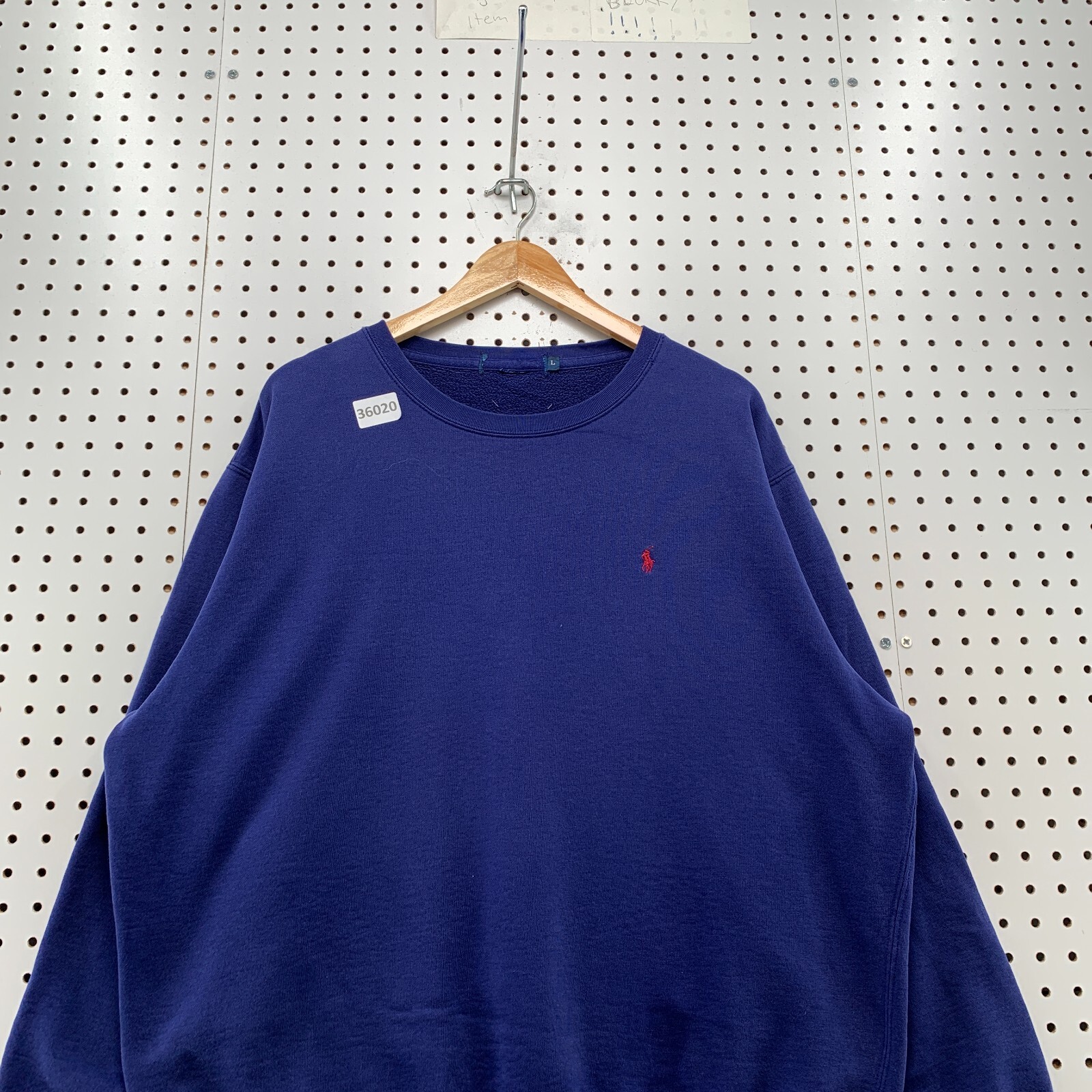 Felpa vintage anni '90 POlo Ralph Lauren girocollo uomo grande blu pony 27X28