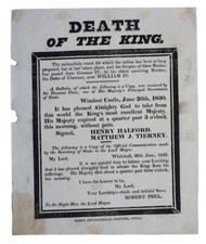 1830 DEATH OF KING GEORGE IV History UNRECORDED DORSET PRINTED ANNOUNCEMENT