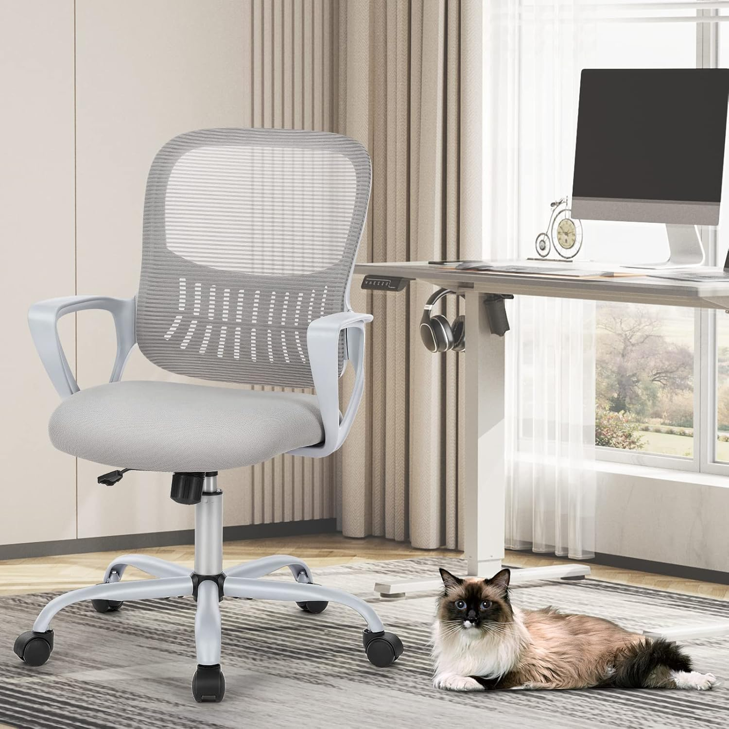 Ergonomic Mid-Back Mesh Rolling Office Chair for Home & Gaming Workspace
