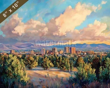 Loveland skyline oil painting 8x10 Print