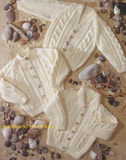 Knitting Pattern to MAKE Babies Toddlers & Childrens Aran Raglan Cardigans 20-30