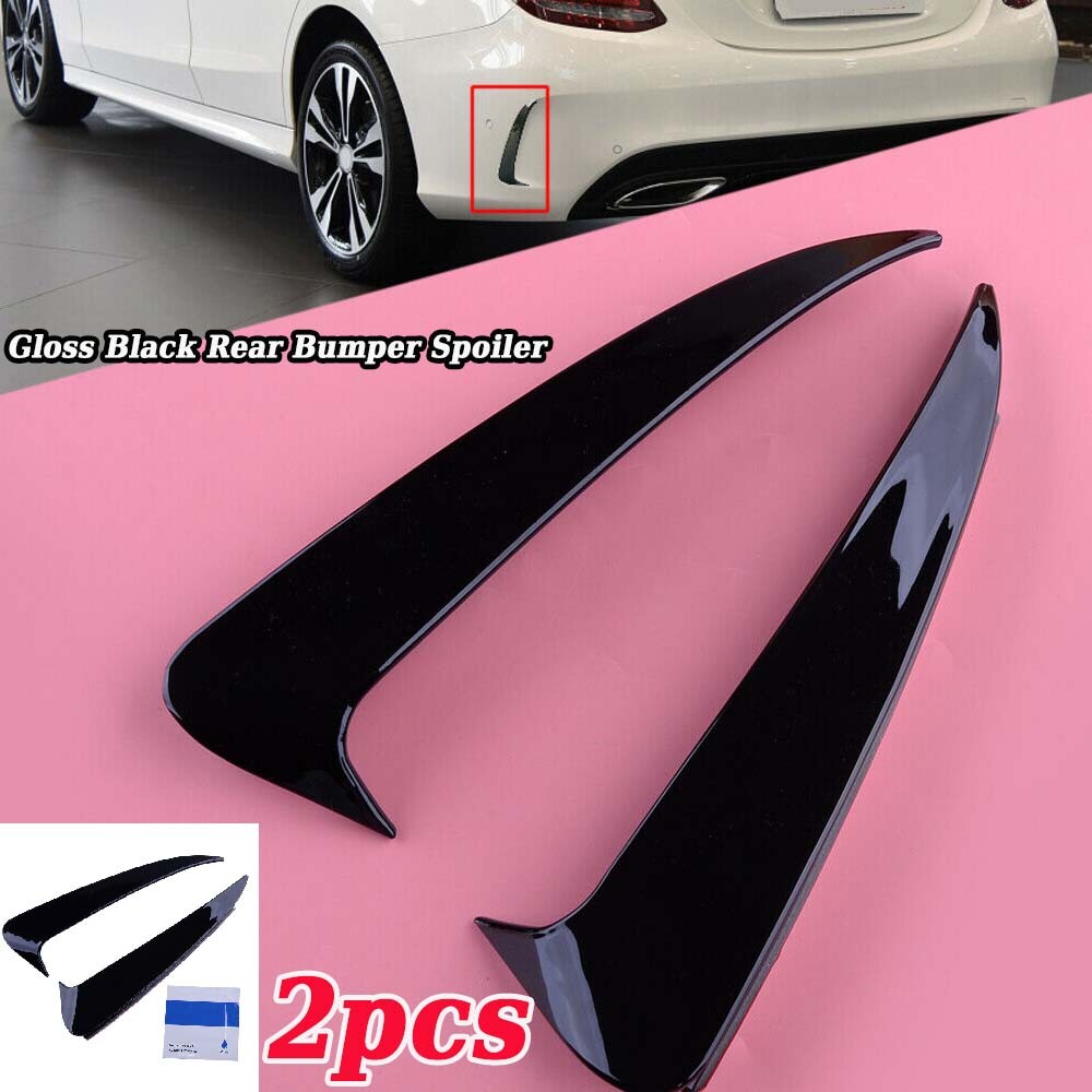 2 Gloss Black Rear Bumper Air Vent Covers – AMG Look – For Benz C Class W205 C43 C63 (2014-2018)
