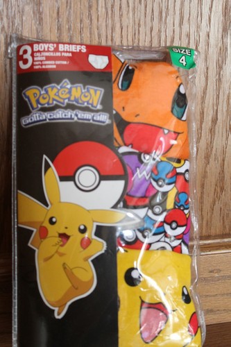 Jungen Pokemon Slips Größe 4 Neu 3 Paar