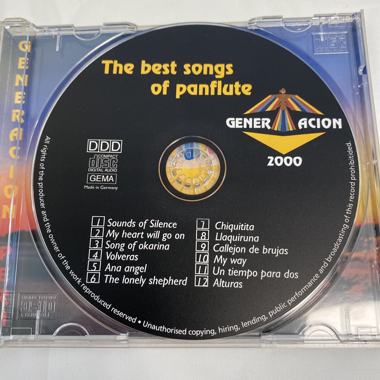 RARE Generacion 2000 The Best Songs Of Panflute (CD) Pan Flute eBay