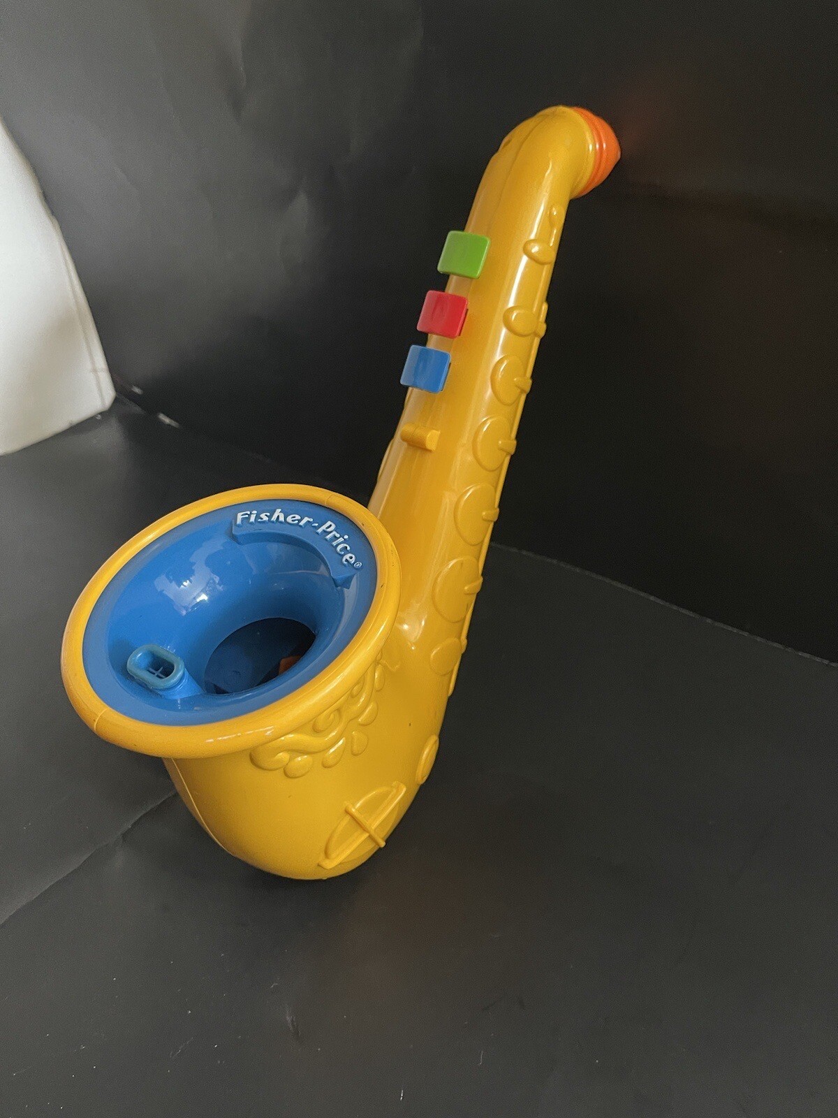 Vintage 1989 Fisher Price Bubble Blowing Saxophone Horn Bubbles Sax