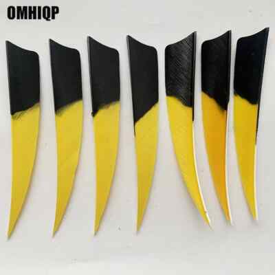 32 Plumes D'archerie En Dinde, 5 Pouces, Aile Droite, Blanc Fluorescent - Neuves