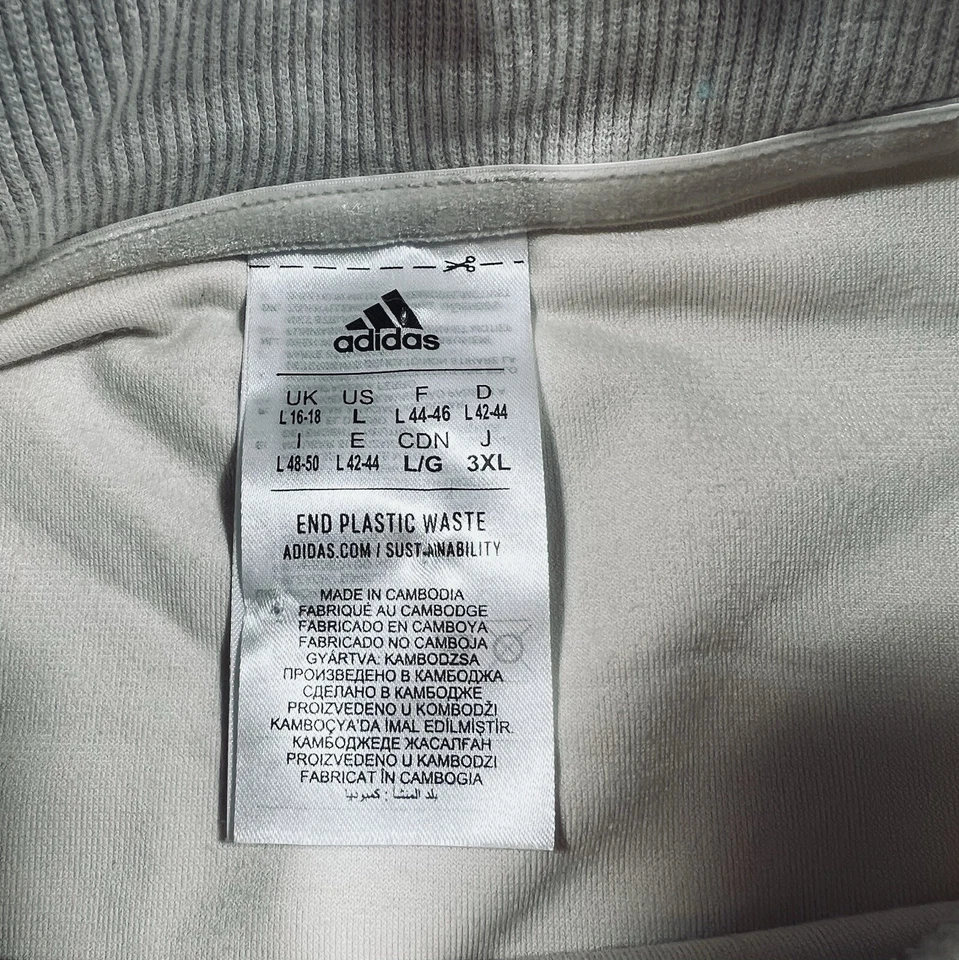 Adidas Holidayz Acogedora Sudadera Terciopelo Crema Grande Cuello Simulado Suelta Silenciosa Lujo Foto 4 de 4