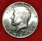1980 P Kennedy Half Dollar Coin - circulated