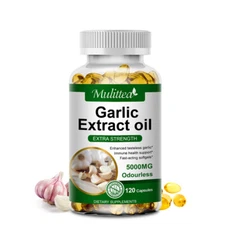 Garlic Oil 5000mg Odorless Softgels - Heart Cardiovascular Cholesterol