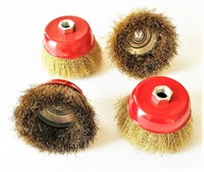 4 ATE PRO 4-1/2" CRIMPED WIRE CUP BRUSH ANGLE GRINDER WHEELS 5/8-11 ARBOR 40253