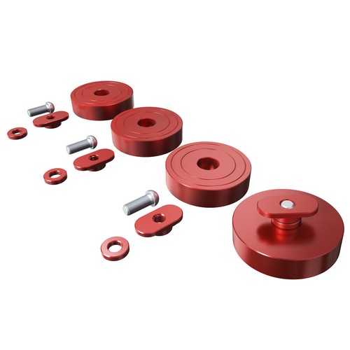 4X Almohadillas de gato elevador discos aluminio rojo para Chevrolet Corvette C5 C6 C7 C8 - Imagen 10 de 10