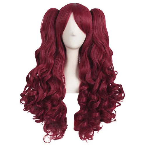 Mapof Beauty 28" Long Wavy Cosplay Wigs Lolita Curly Wavy 2 Ponytail Hair - Picture 28 of 47