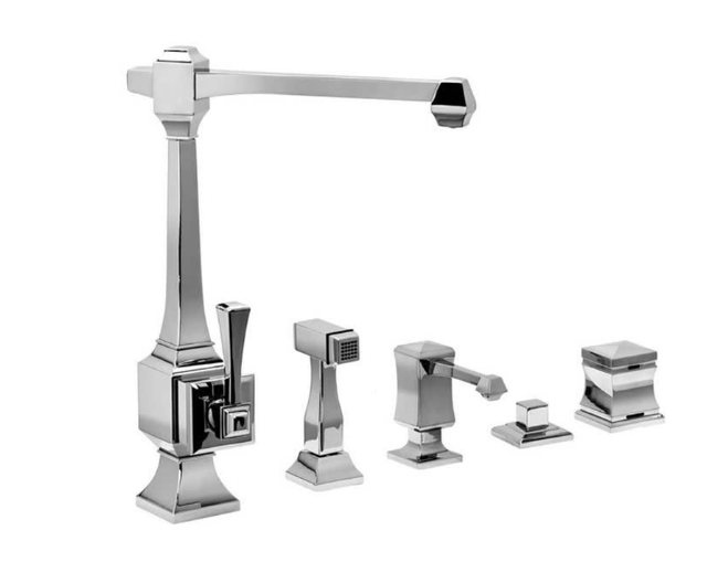 Waterstone85004CH Kitchen Faucet,Sidespray, Soap Dispenser, Air