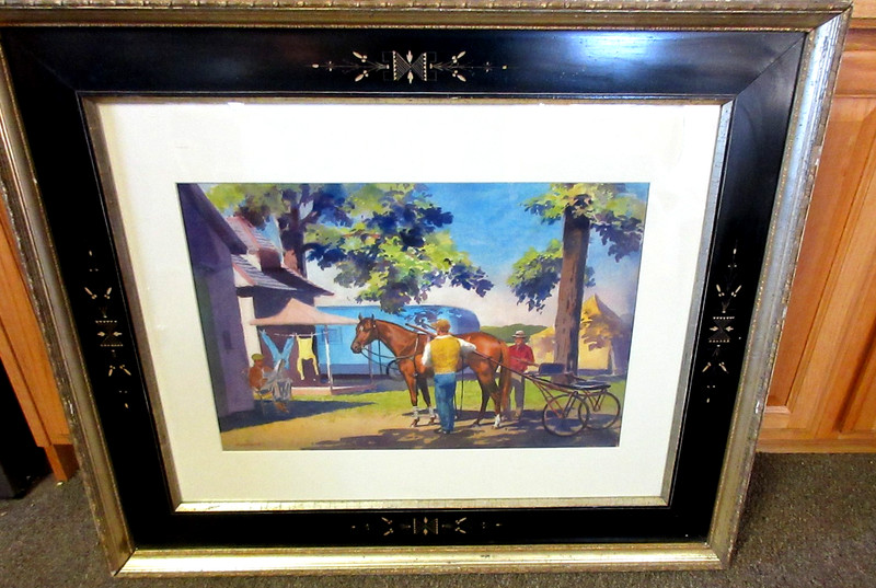 LARGE WATERCOLOR BY MILTON MENASCO BACK STAGE COLOR, LEXINGTON 15 7/8 x 22 7/8