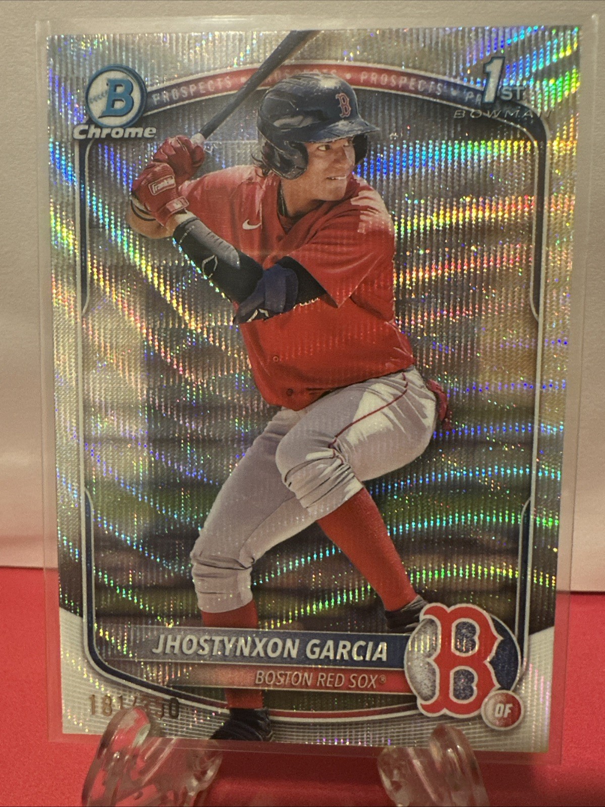 Jhostynxon Garcia 2025 Bowman Chrome BCP-43 Wave Refractor # 181/350