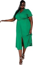 City Chic Women's Plus Size Malia Dress, PEP Green, Size 12