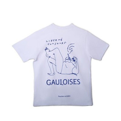 Gauloises Liberté Toujours T-Shirt weiß mit Logo Neu Größe XL