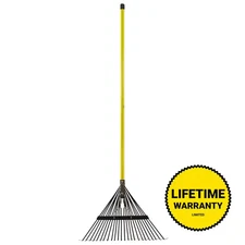 Heavy-Duty 54 In. 24-Tine Leaf Rake with Classic Fiberglass Handle