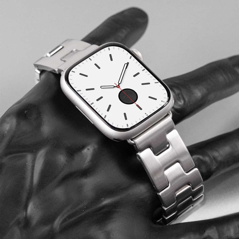 Correa de reloj Grand H satinada 42/46/49 mm para Apple Watch Hermes Ultra y billetera Foto 3 de 4