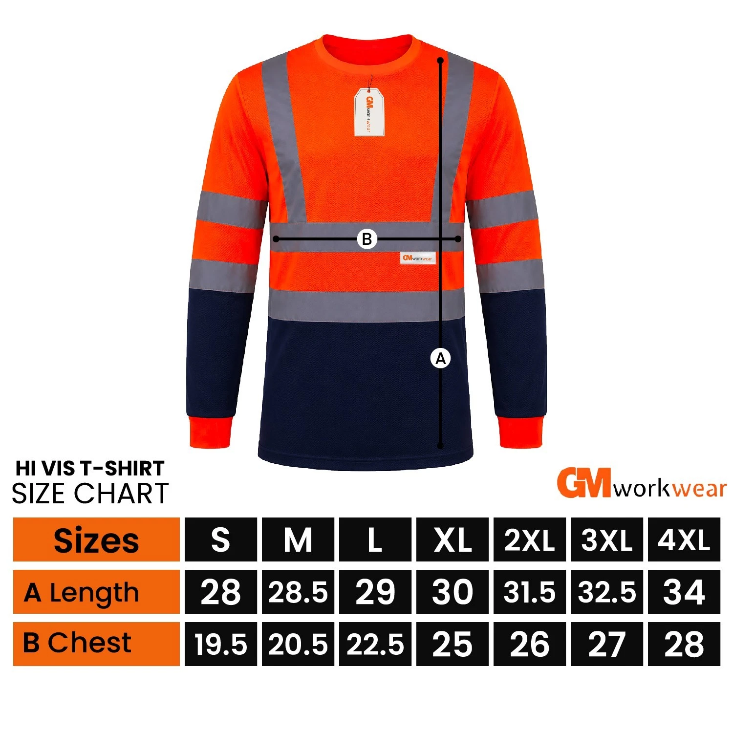 Yellow long sleeve hi-vis work top