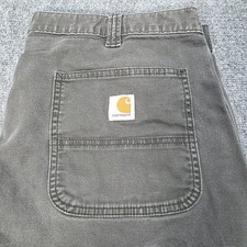 Carhartt Relaxed Fit Canvas Work Pants Mens 40x30 Charcoal Gray Flex Rugged