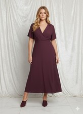 NWT Reformation Danika in Prune V-neck Crepe Maxi Dress 1X $248