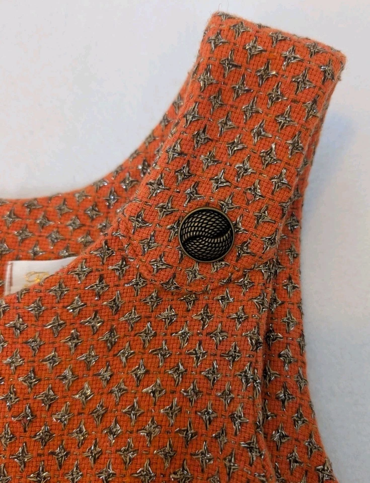 Jersey Room Seven Vintage Naranja Bordado Niña Grande 10/12 Años 60 70 Ambiente Foto 2 de 4