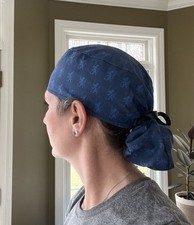 Chelsea UK soccer futbol ponytail scrub surgical surgery hat OR cap womens
