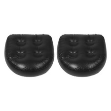 2Pcs Portable Inflatable Bath Cushion with Suction Cup Black PVC Material