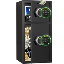 New Large Home Safe, Anti-theft Safe Box With Deposit Slot & Dual Alarm System