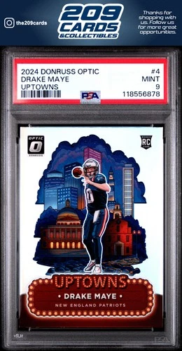 2024 Panini Donruss Optic Uptowns #4 Drake Maye PSA 9 New England Patriots